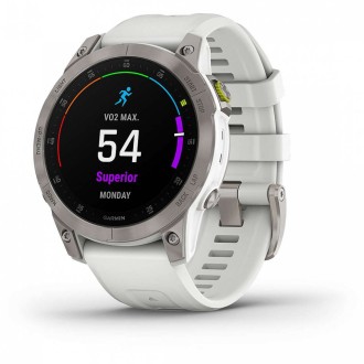Hodinky Garmin Epix Sapphire Titan/White Silicone Band (010-02582-21)