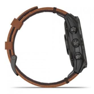 Hodinky Garmin Epix Sapphire, Black, Carbon Gray DLC Titanium, Leather Band (010-02582-30)