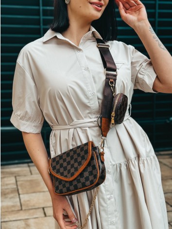 Dámska hnedá crossbody kabelka